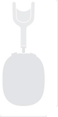 AirPods Max 2 ilustrācijas siluets, sānskats, 83,4 mm dziļums, 187,3 mm augstums