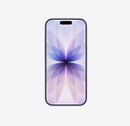 iPhone 17, vedere frontală, culoare Lavandă, Dynamic Island centrat în partea de sus