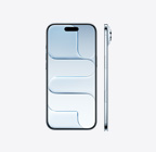 iPhone Air, vedere frontală, culoare Cer albastru, Dynamic Island centrat în partea de sus, exterior lateral, profil foarte subțire, buton lateral, buton Comenzi cameră