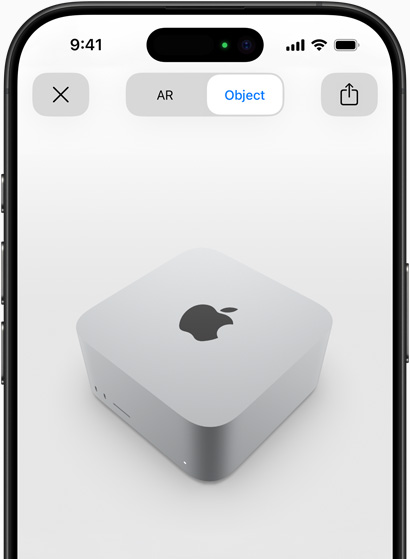 在 iPhone 上以 AR 體驗預覽 Mac Studio